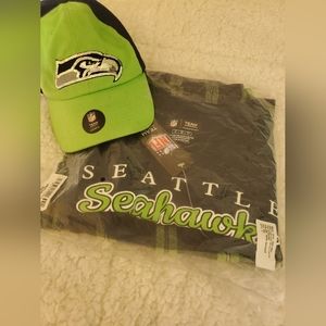 SOLD: NWT SEAHAWKS PJ SET & HAT size SMALL